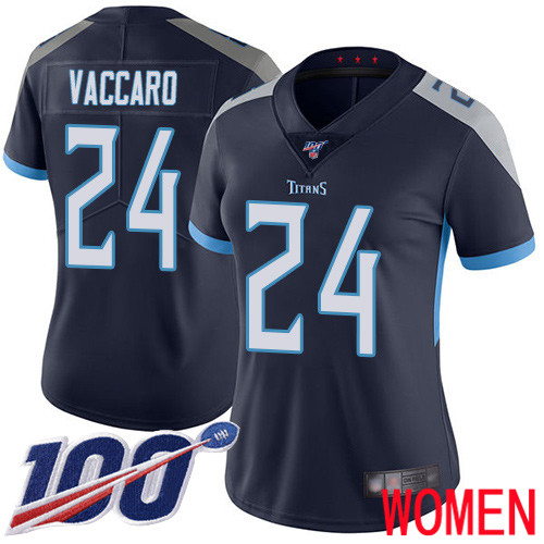 Tennessee Titans Limited Navy Blue Women Kenny Vaccaro Home Jersey NFL Football #24 100th Season Vapor Untouchable